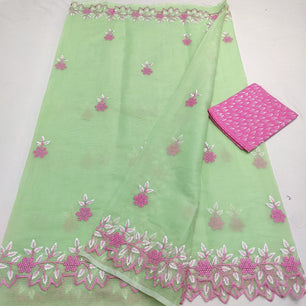 Kota Doria Embroidery Saree