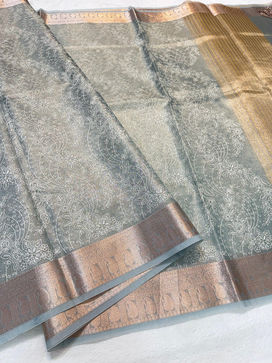 Tissue Kota Silk Saree with Embroidery Work