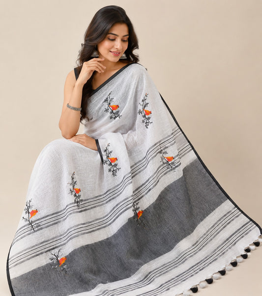 Exclusive Linen Saree