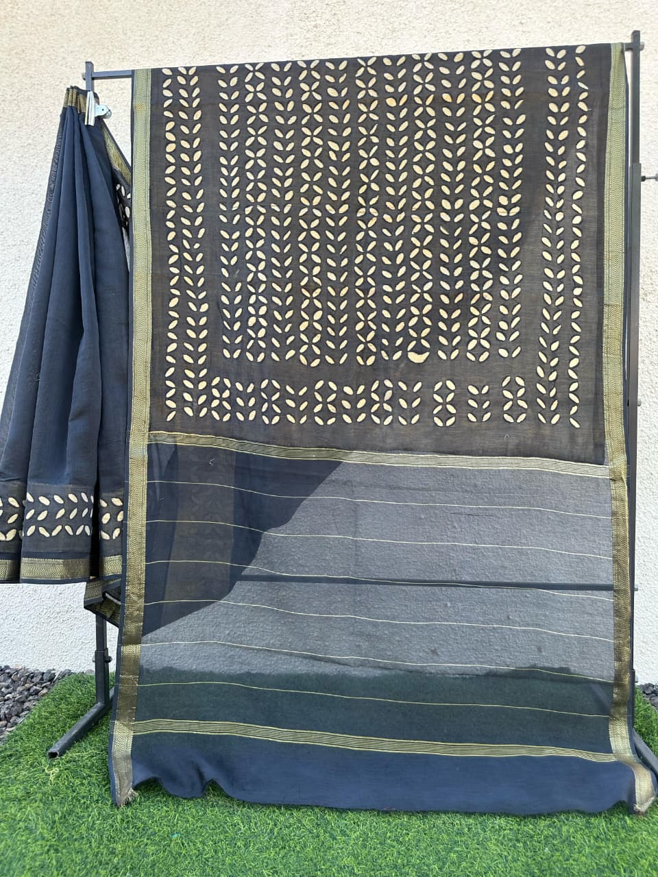 Pure Chanderi Silk Saree with Applique Work