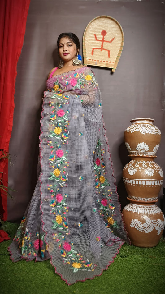 Kota Saree with Embroidery Work