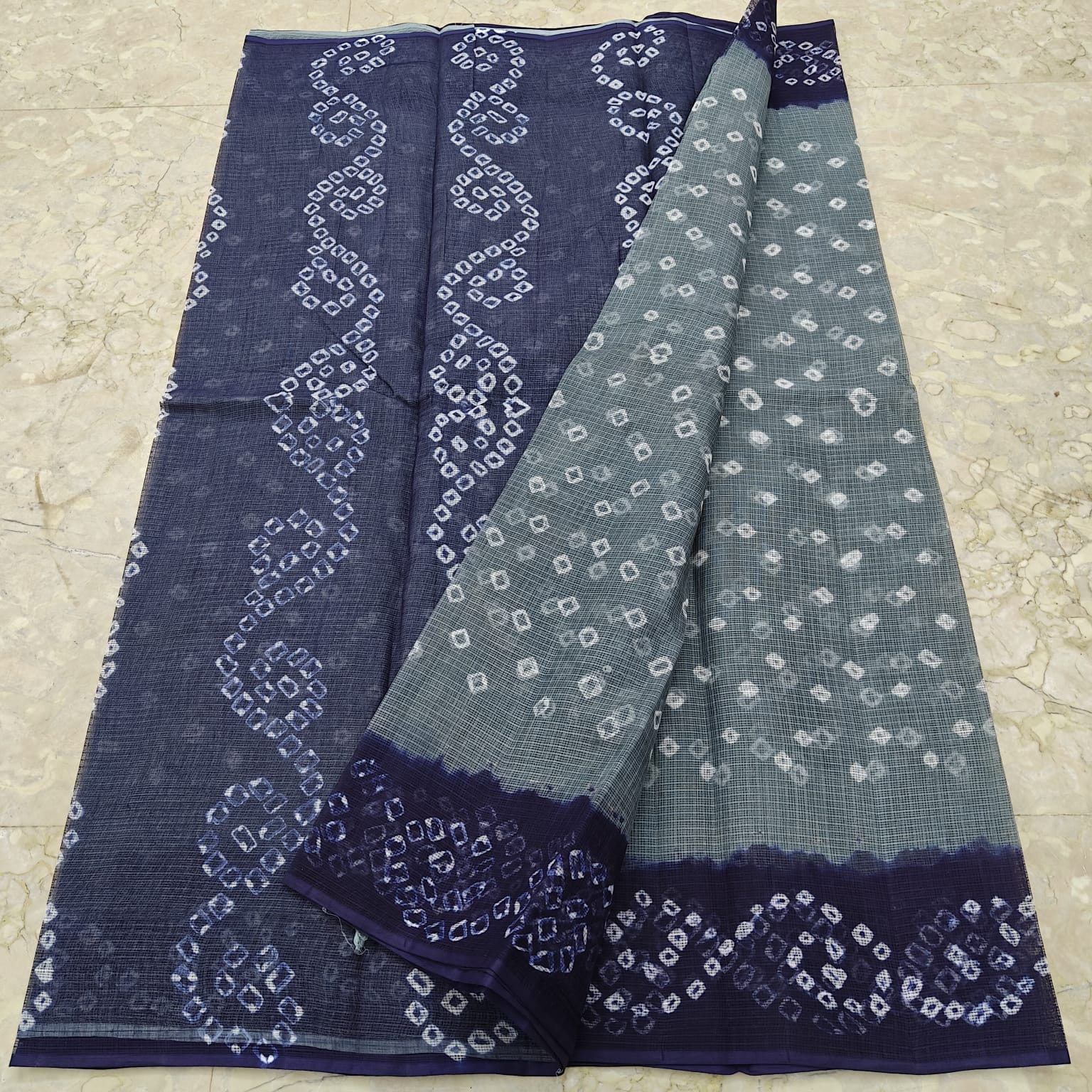 Kota Doria Pure Cotton Hand Tie & Dye Bandhej Saree