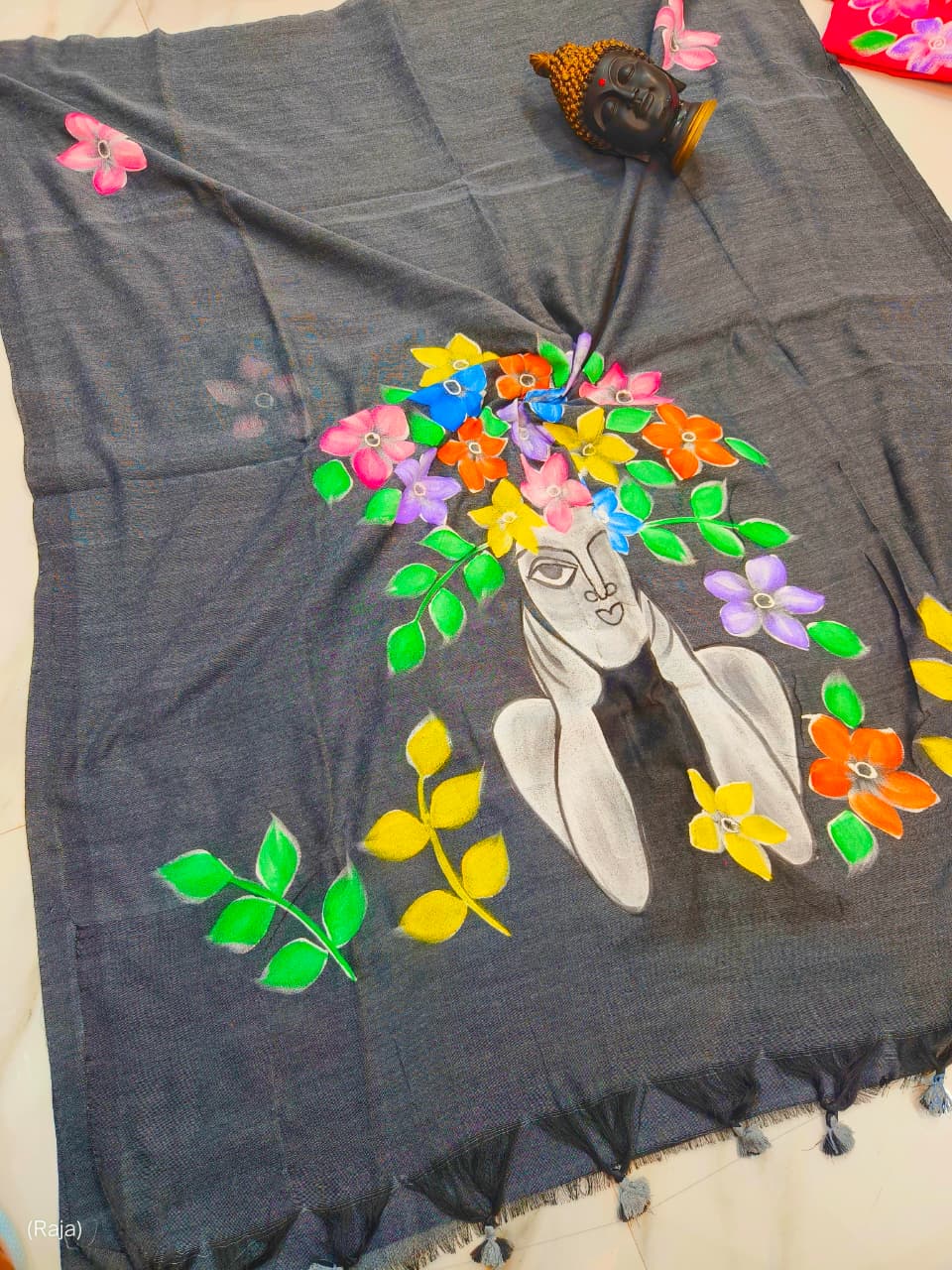 Cotton Saree with Hand Painting