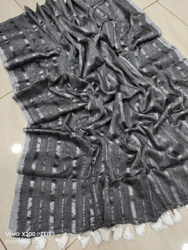 Stripe Mulmul Cotton Saree