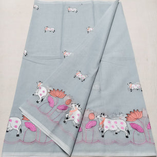 Kota Doria Saree with Pichwai Embroidery
