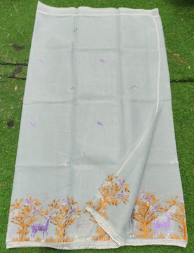 Kota Cotton Embroidery & Lace Work Saree