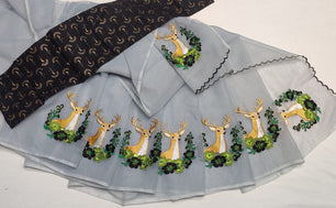 Kota Doria Mix Cotton Embroidery Saree