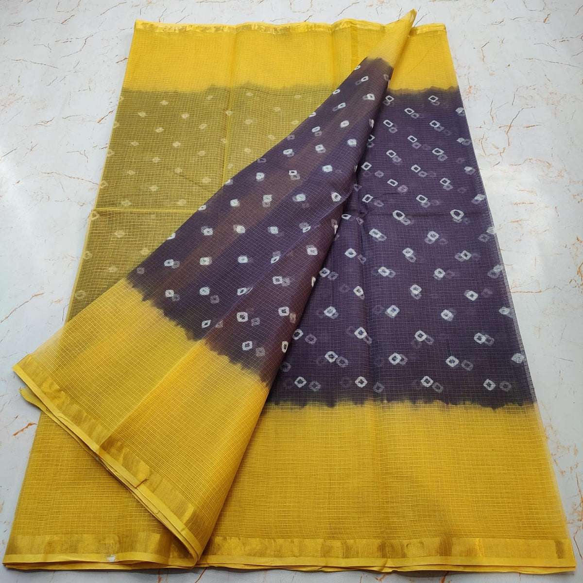 Pure Cotton Kota Doria Hand-Dyed Saree