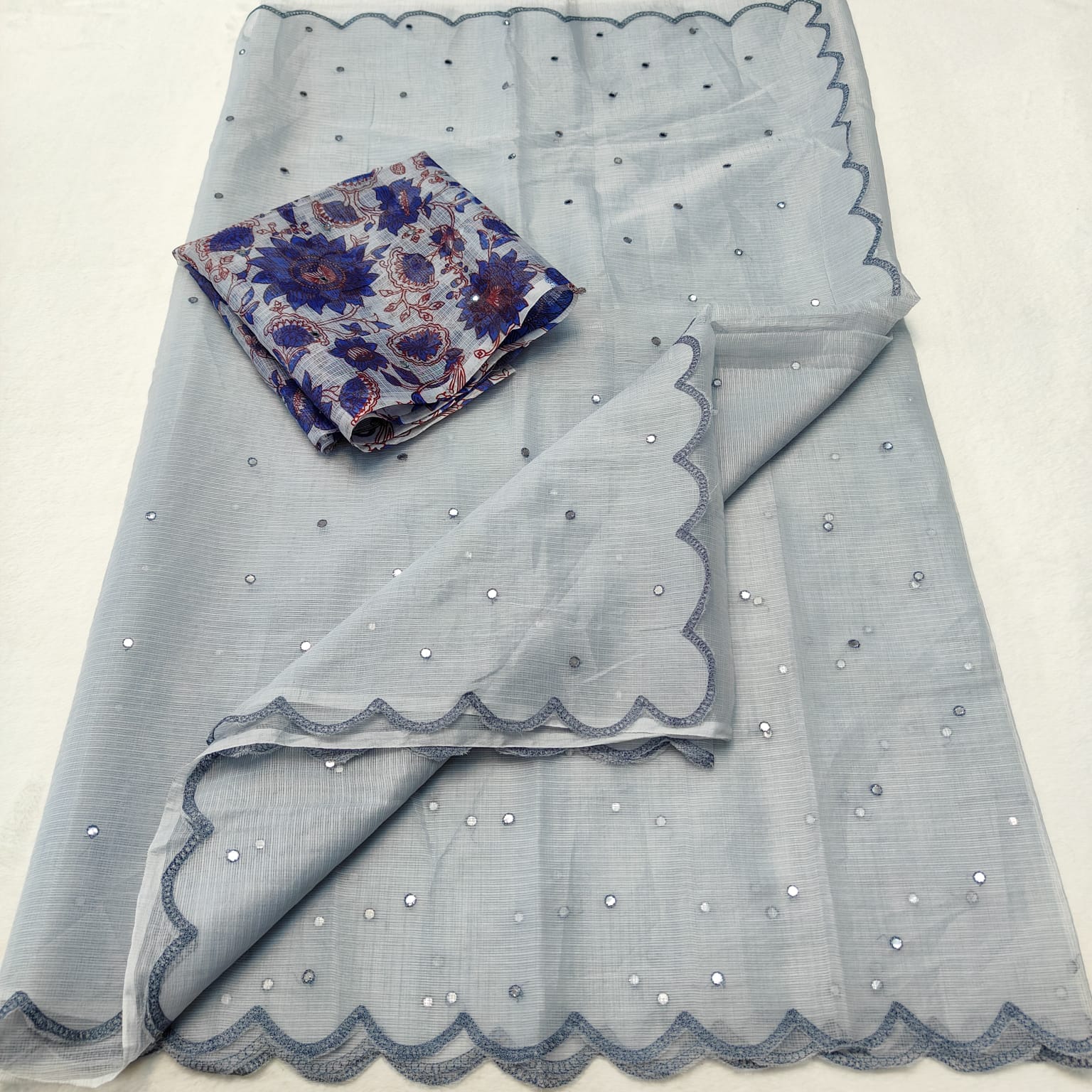 Kota Doria Mirror Work Saree