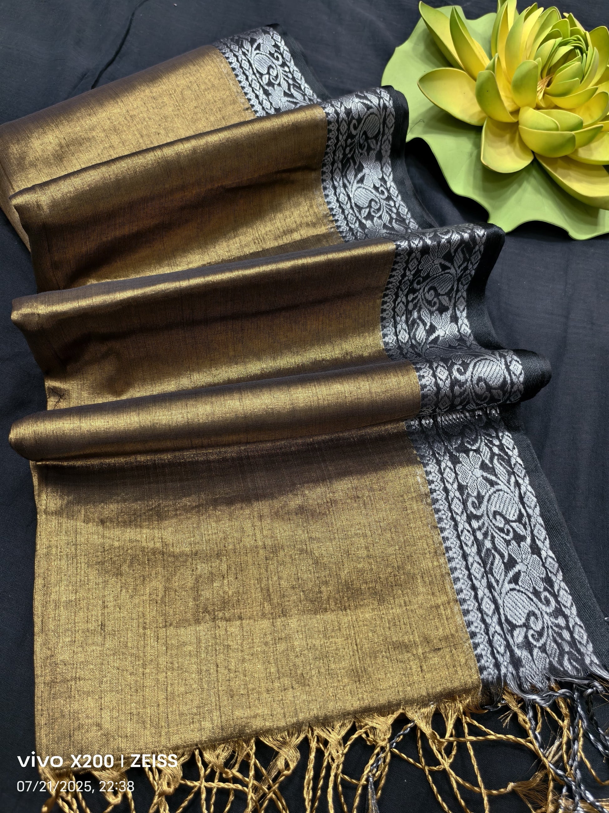 Traditional South Indian Border Tissue Cotton Saree