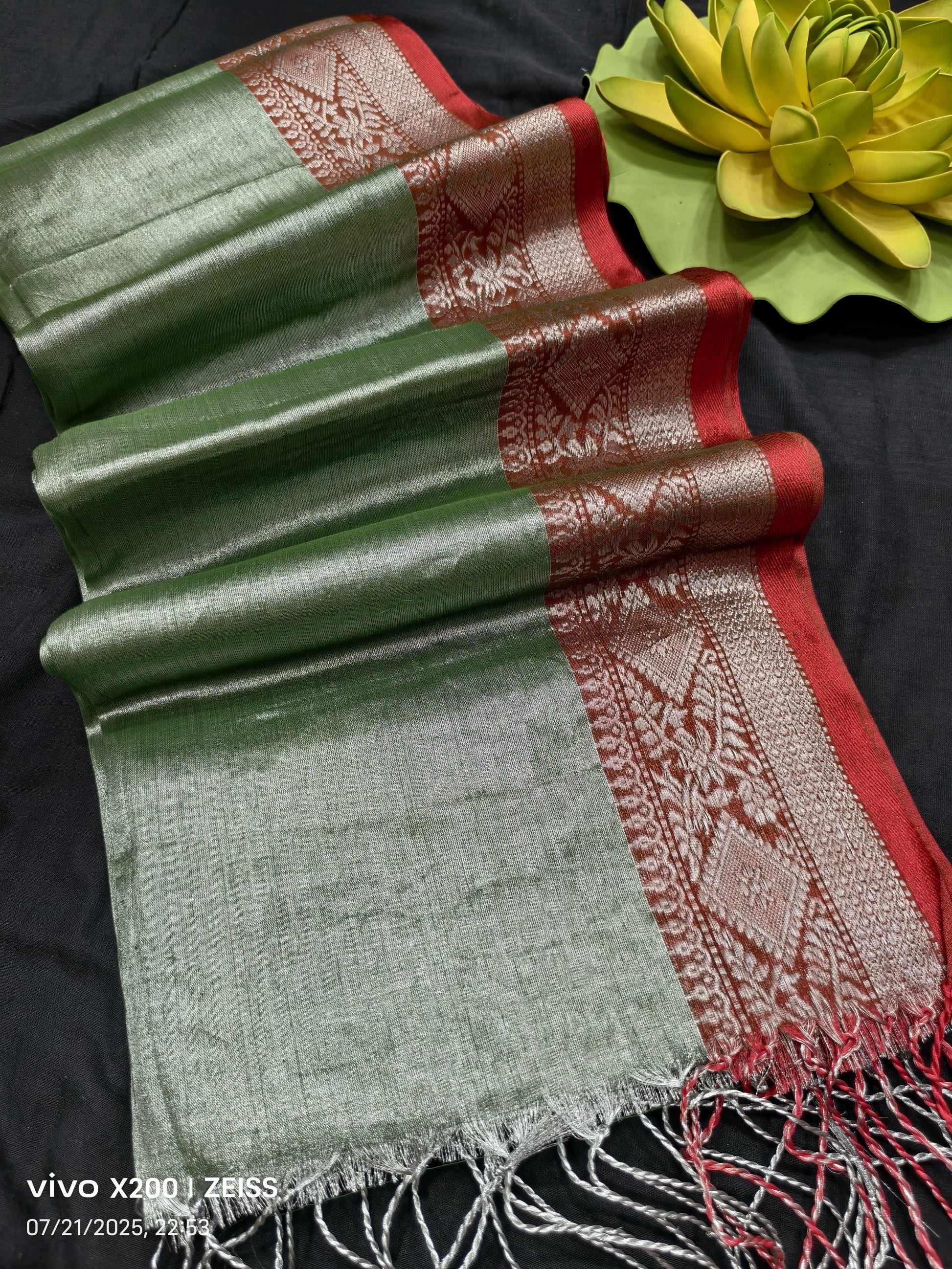 Traditional South Indian Border Tissue Cotton Saree