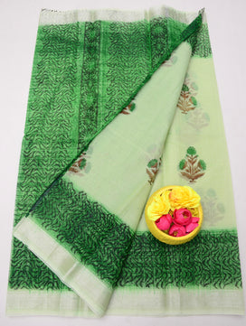 Kota Doria Hand Block Print Saree