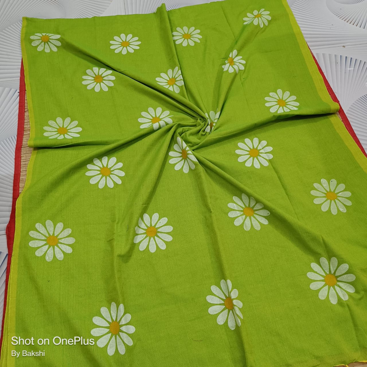 Sunflower Hand Print Saree