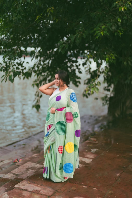 Exclusive Gamcha Ball Work Saree – New Trending Design