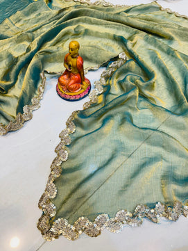 New Exclusive Tissue Saree with Soft Glossy Finish
