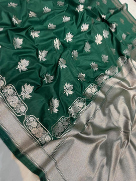 Banarasi Mashru Uppada Silk Saree with Zari Butis