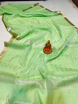 New Exclusive Organza Muslin Buti Saree