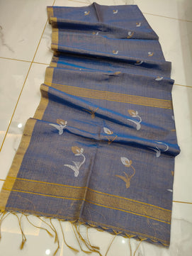 Exclusive Tissue Linen Jamdani Saree
