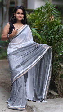 Mulmul Cotton Saree with Zari Border