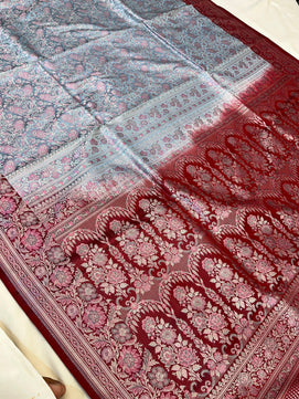 Banarasi Mashru Jamdani Silk Saree