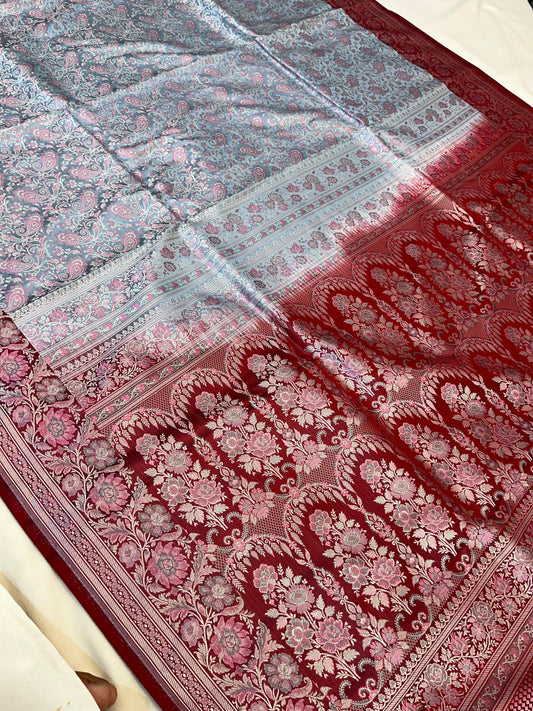Banarasi Mashru Jamdani Silk Saree