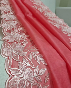 Kora Organza Embroidery Work Saree