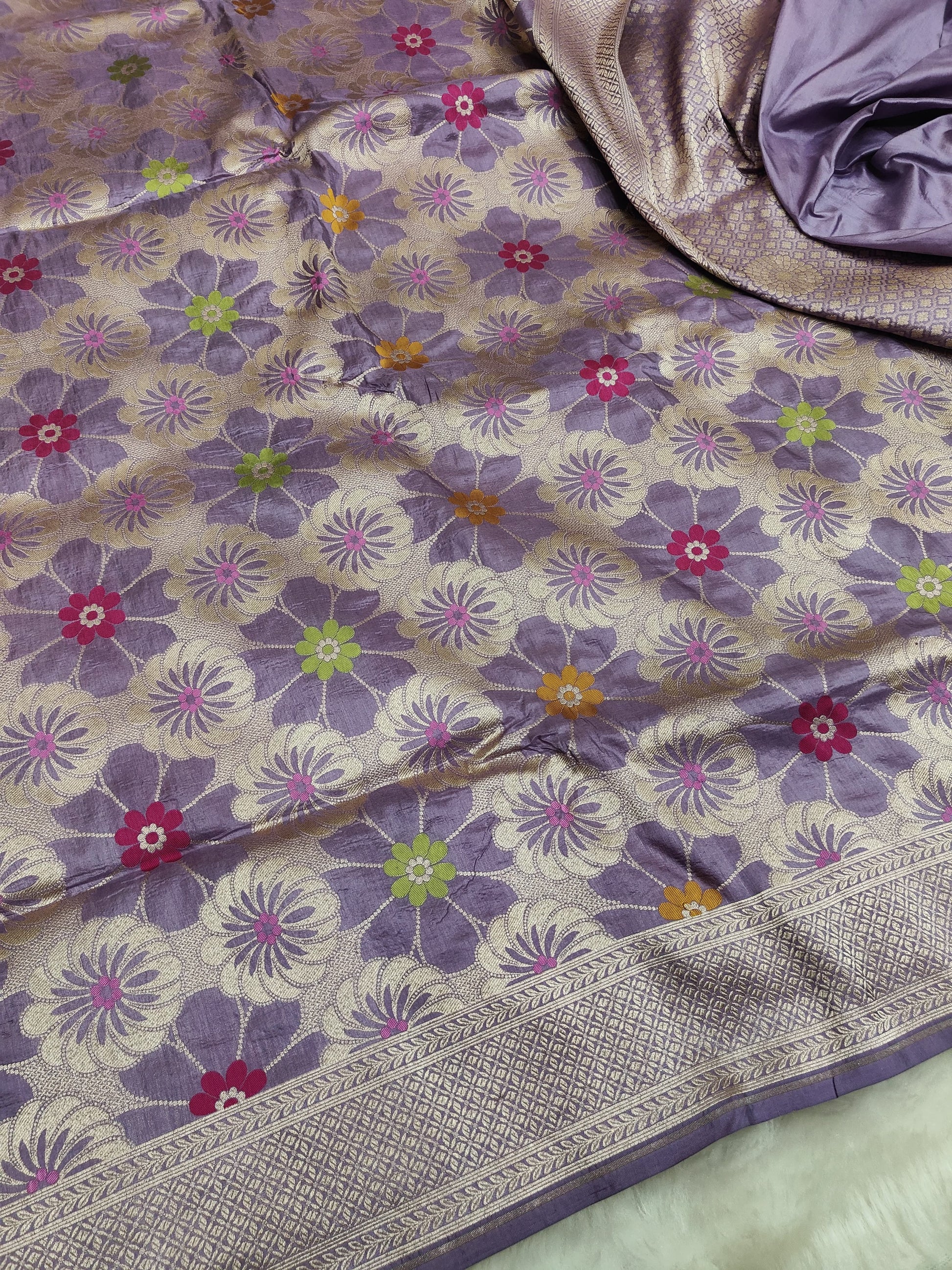 Mashru Silk Saree with Meenakari Work