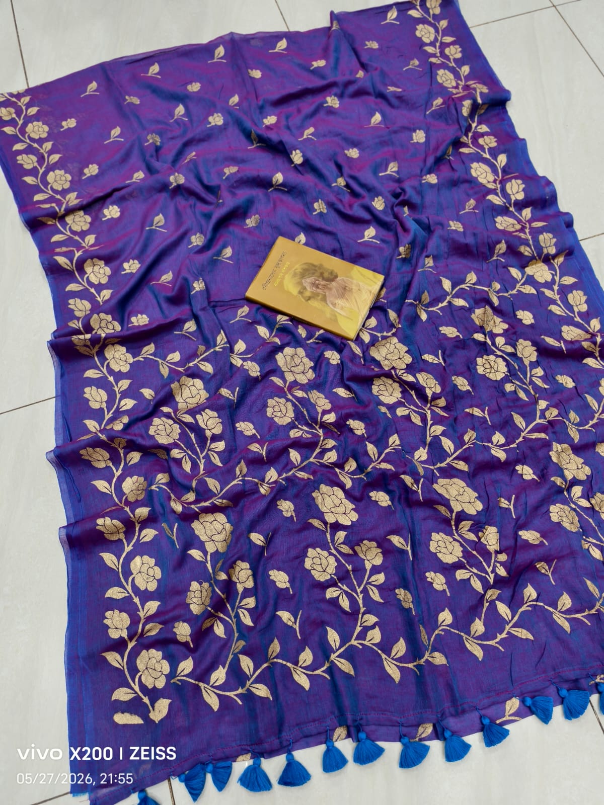 Floral Printed Mulmul Cotton Saree