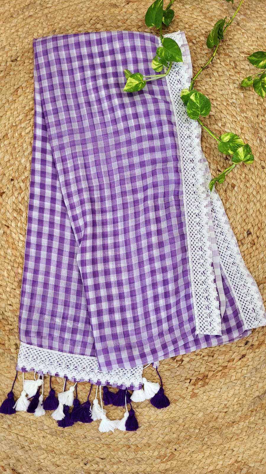 Mulmul Cotton Check Saree
