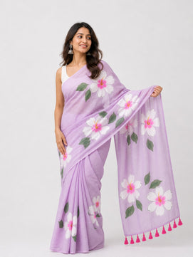 Mulmul Cotton Handprint Saree