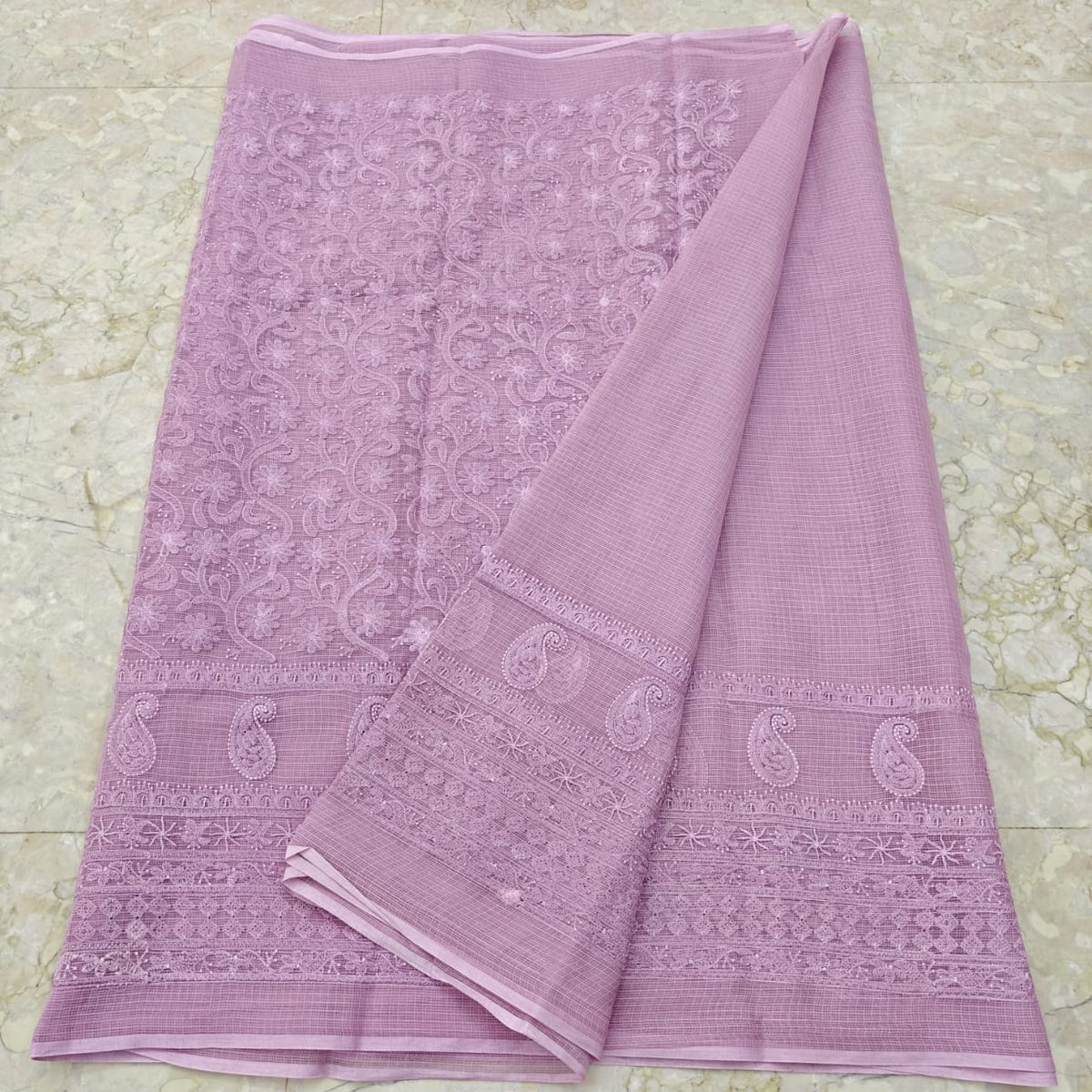 Pure Cotton Kota Saree with Embroidery Work