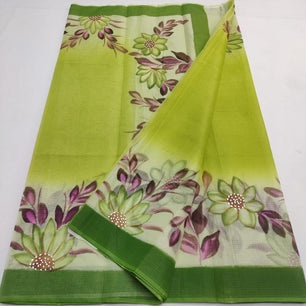 Kota Doria Hand Painted Saree