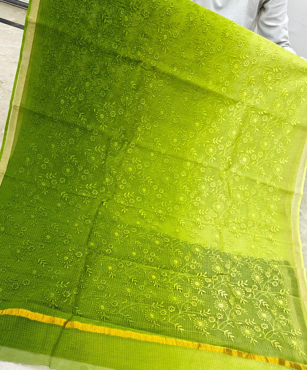 Pure Cotton Kota Saree with Embroidery Work