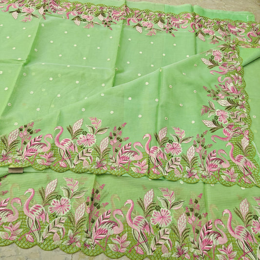 Soft Silk Kota Saree with Embroidery Work