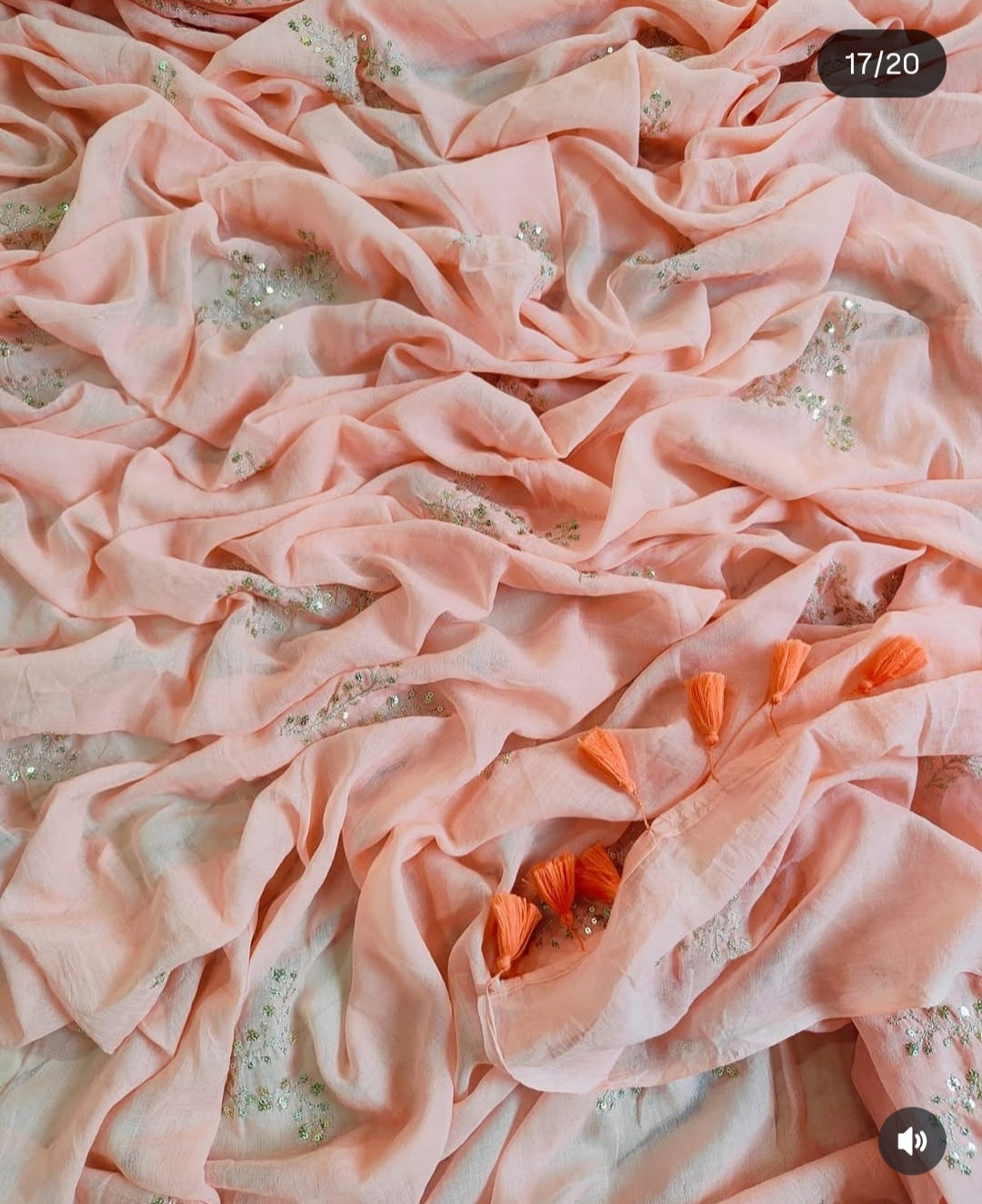 Exclusive Mirror Work Mulmul Cotton Saree