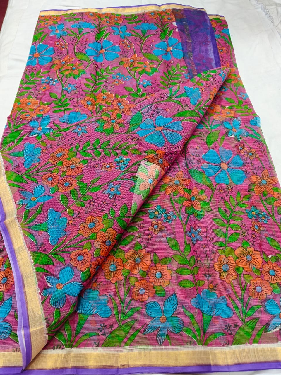 Pure Kota Doria Saree with Zari Border