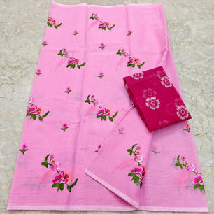 Cotton Kota Saree with Embroidery Work