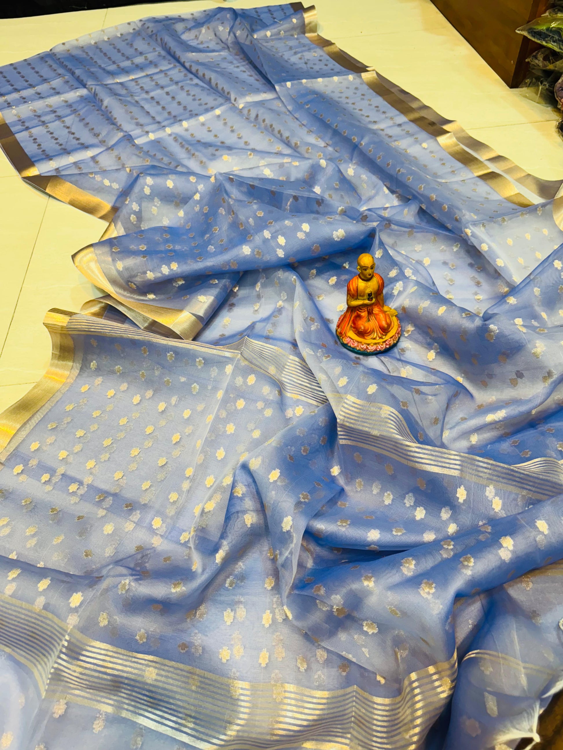 New Exclusive Organza Muslin Buti Saree