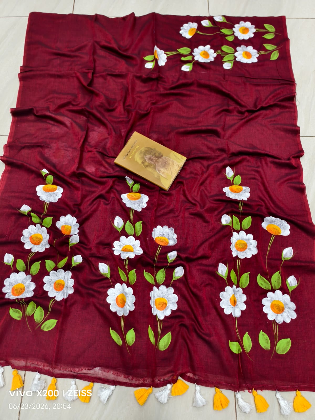 Exclusive Hand Painted Mulmul Cotton Saree