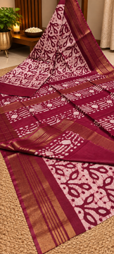 Exclusive Linen Maheshwari Saree