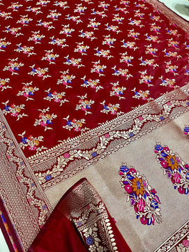 Mashru Meenakari Silk Saree