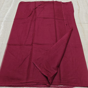 Kota Doria Saree with Crochet Lace