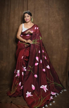 Handwoven Cotton Saree with Hand Printing