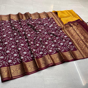 Wam Silk Embroidery Work Saree