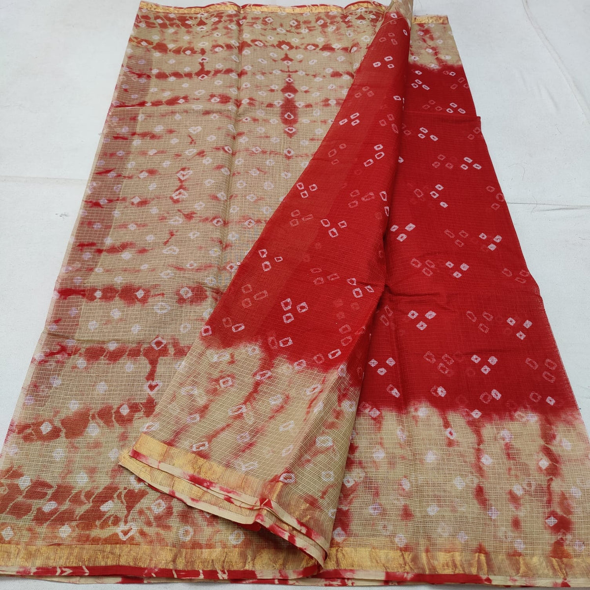 Pure Cotton Kota Doria Hand-Dyed Saree