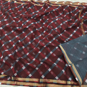 Kota Doria Pure Cotton Hand Tie & Dye Leheriya Saree