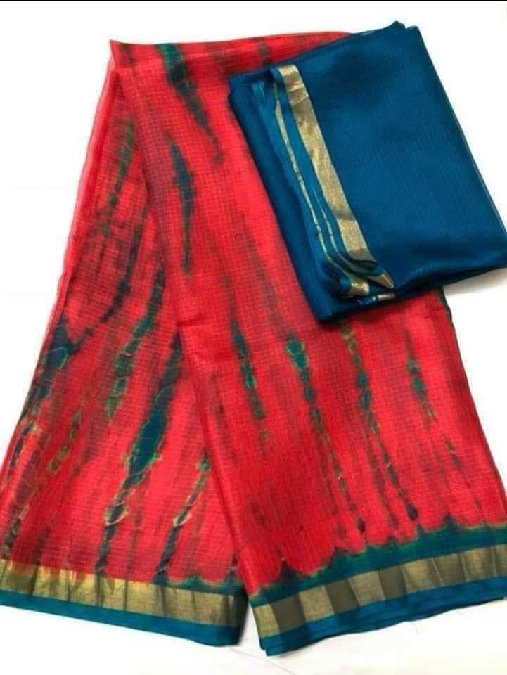 Pure Silk Kota Doria Tie & Dye Saree