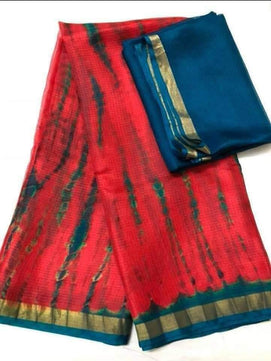 Pure Silk Kota Doria Tie & Dye Saree