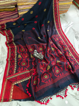 Pure Jamdani Linen Saree