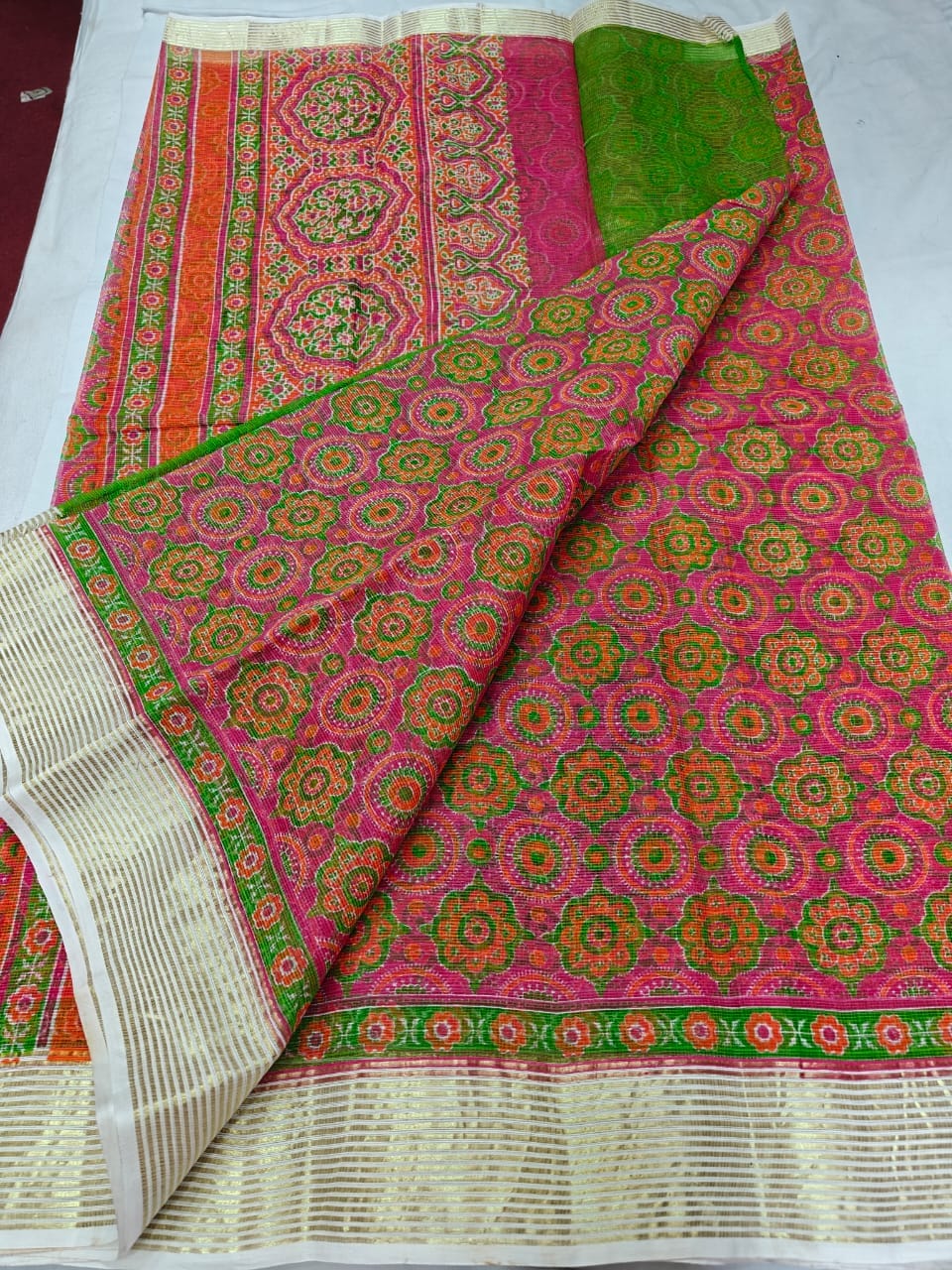Pure Kota Doria Saree with Zari Border